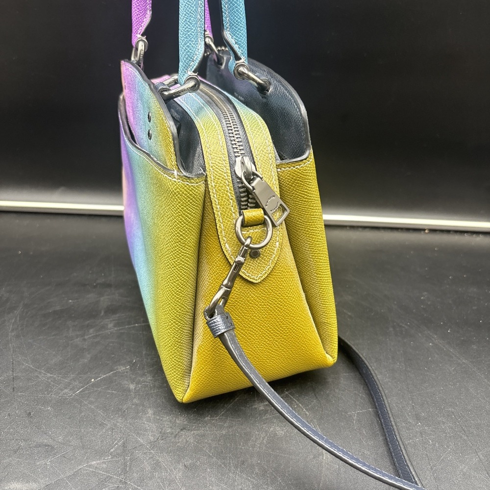 Coach Mini Lillie Carryall Rainbow Ombré Satchel 10"x7" No. A2080-91055 Purple - Picture 5 of 12